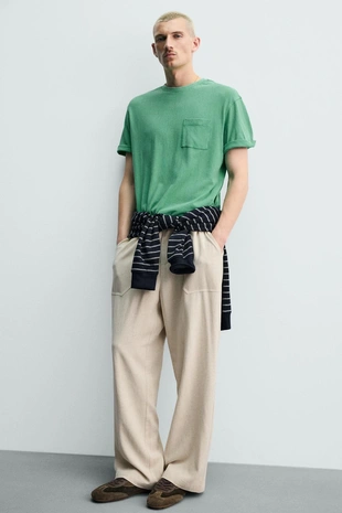 Брюки Relaxed Fit из вискозы и льна- Заказать в России