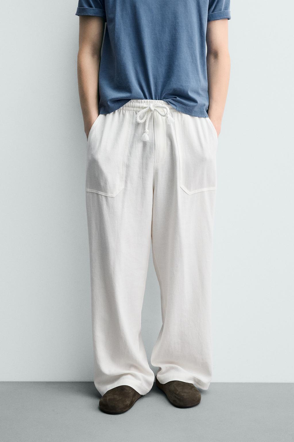 БРЮКИ RELAXED FIT ИЗ ВИСКОЗЫ И ЛЬНА