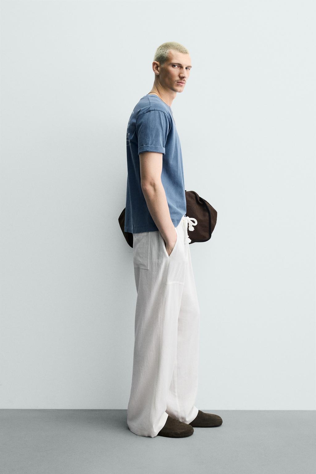 БРЮКИ RELAXED FIT ИЗ ВИСКОЗЫ И ЛЬНА