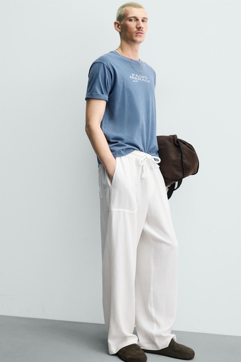 БРЮКИ RELAXED FIT ИЗ ВИСКОЗЫ И ЛЬНА