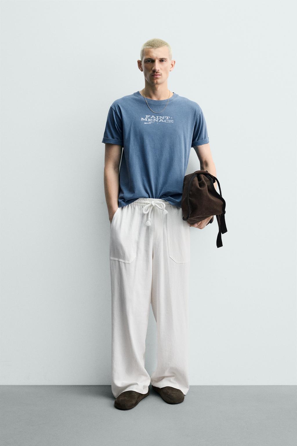 БРЮКИ RELAXED FIT ИЗ ВИСКОЗЫ И ЛЬНА