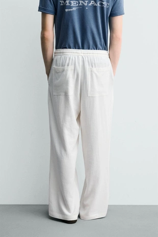 Брюки Relaxed Fit из вискозы и льна