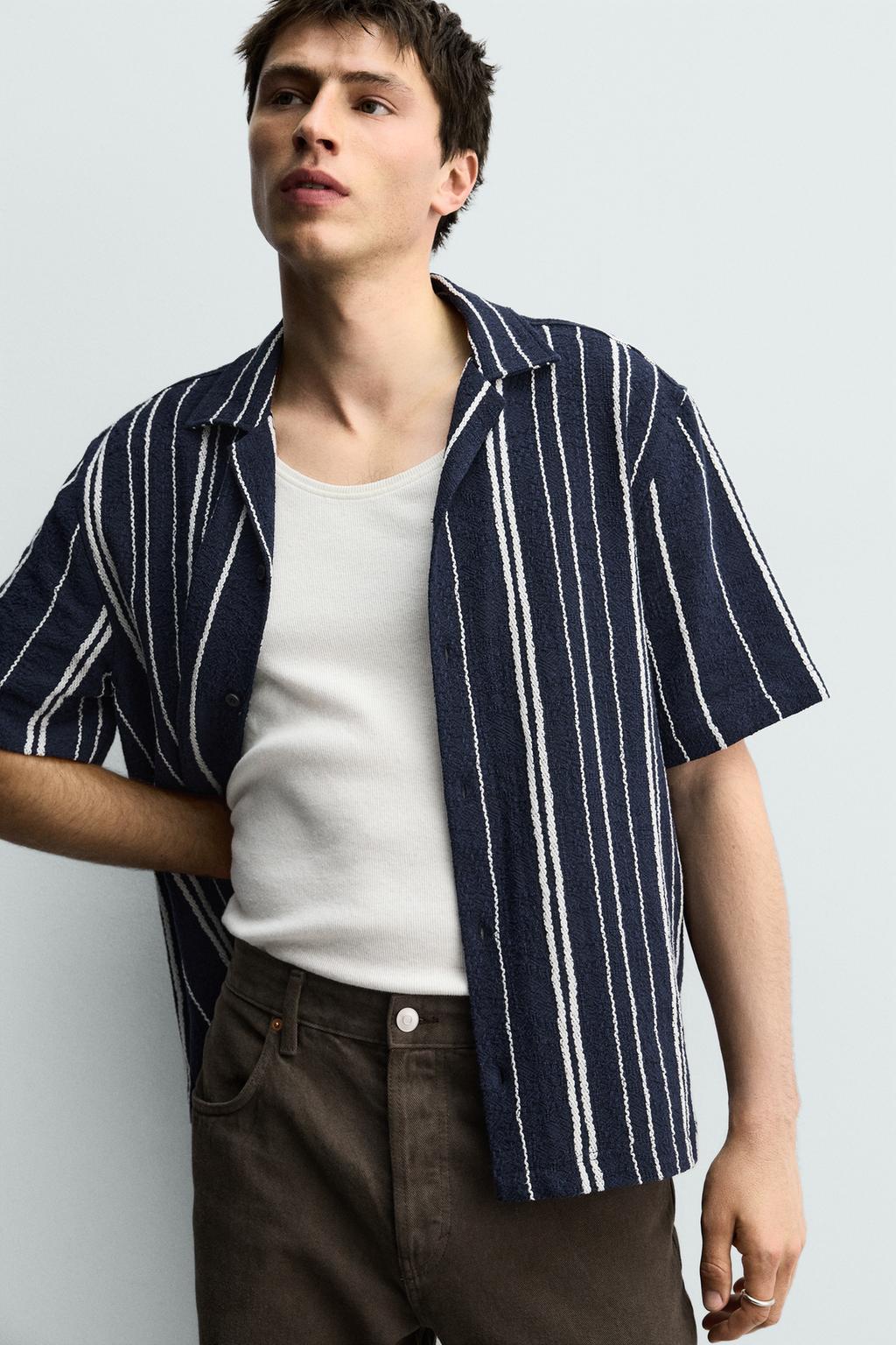 ЖАККАРДОВАЯ РУБАШКА В ПОЛОСКУ КЛАССИЧЕСКОГО КРОЯ