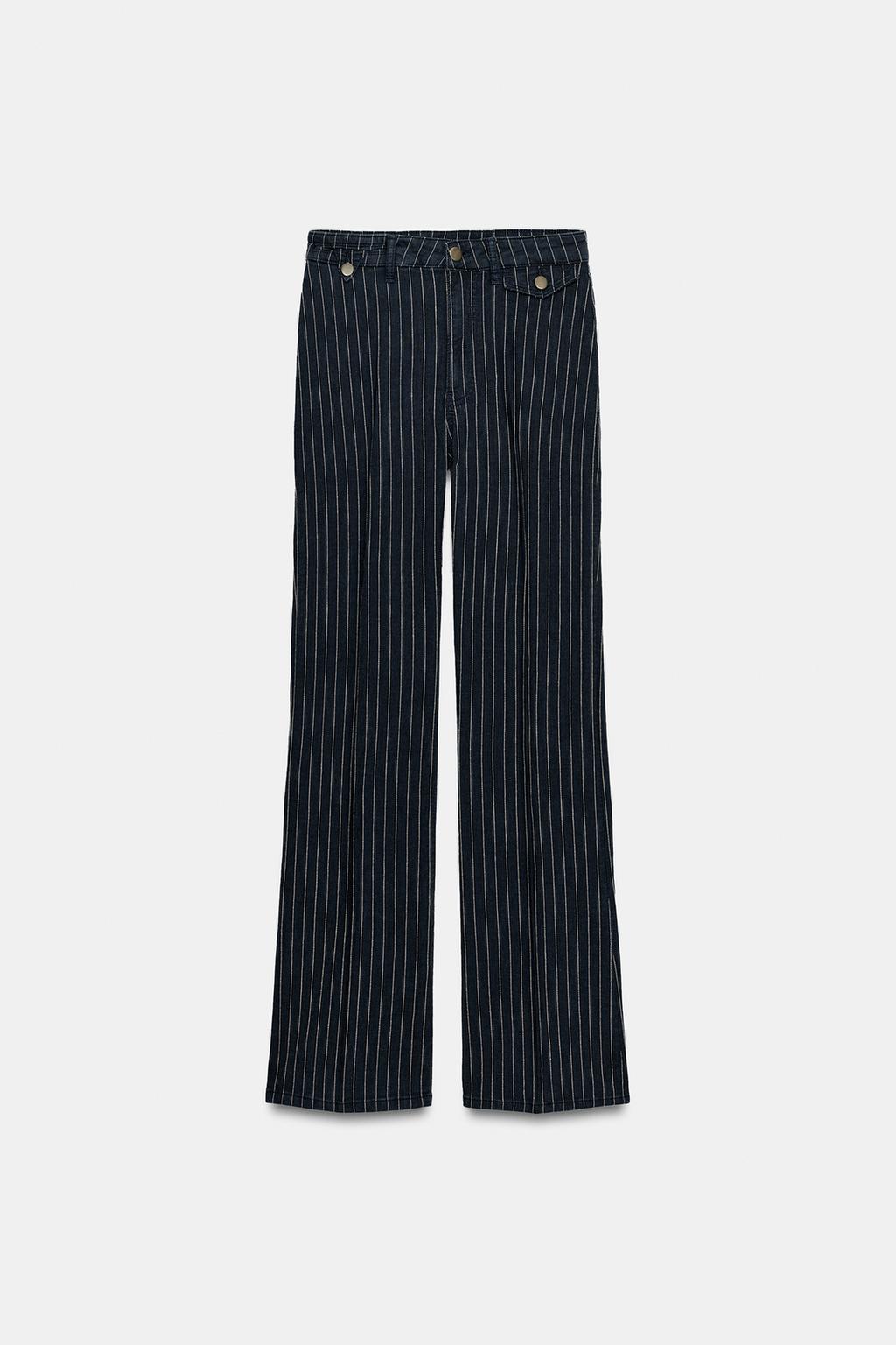 ДЖИНСЫ FLARE В ПОЛОСКУ С ВЫСОКОЙ ПОСАДКОЙ — ZW COLLECTION