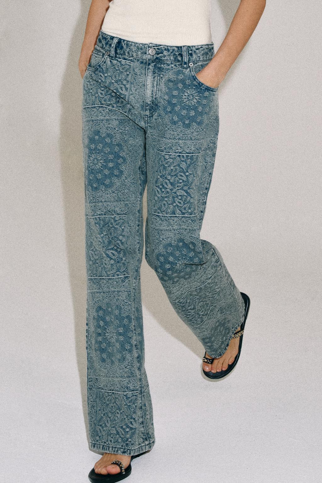 ДЖИНСЫ FLARE ИЗ ЖАККАРДА С ВЫСОКОЙ ПОСАДКОЙ — ZW COLLECTION