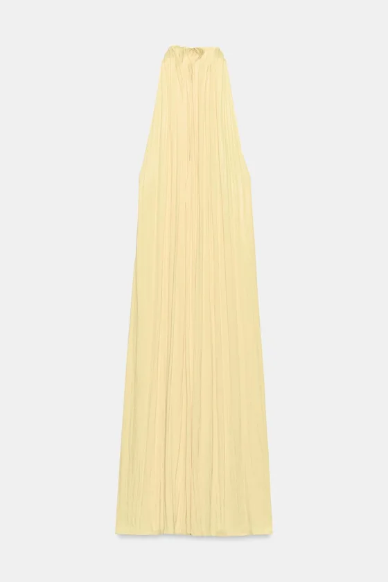 АТЛАСНОЕ ПЛАТЬЕ ХАЛТЕР — коллекция Zara «ZW»