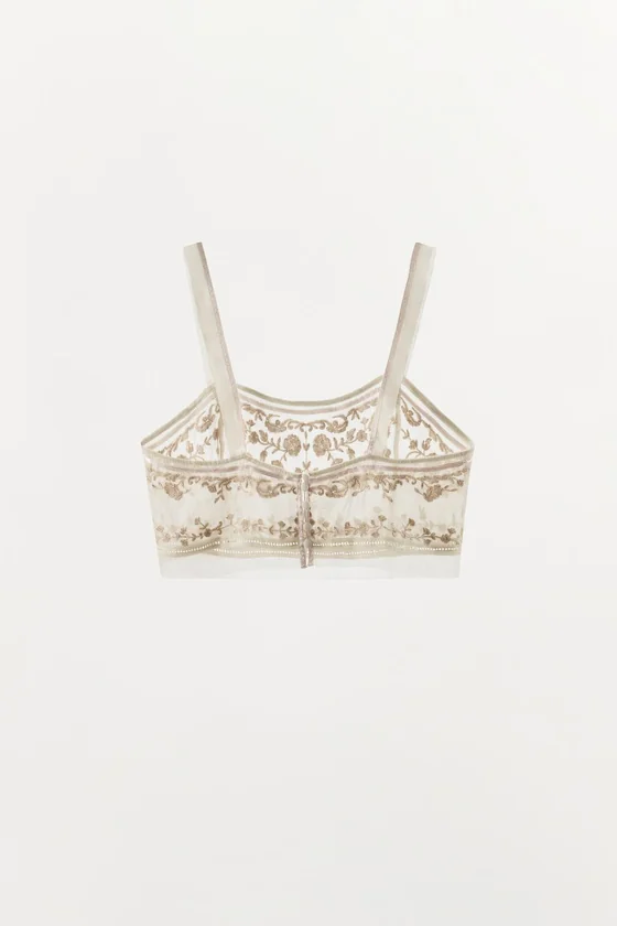 КОРОТКИЙ ТОП С ВЫШИВКОЙ — коллекция Zara «ZW»