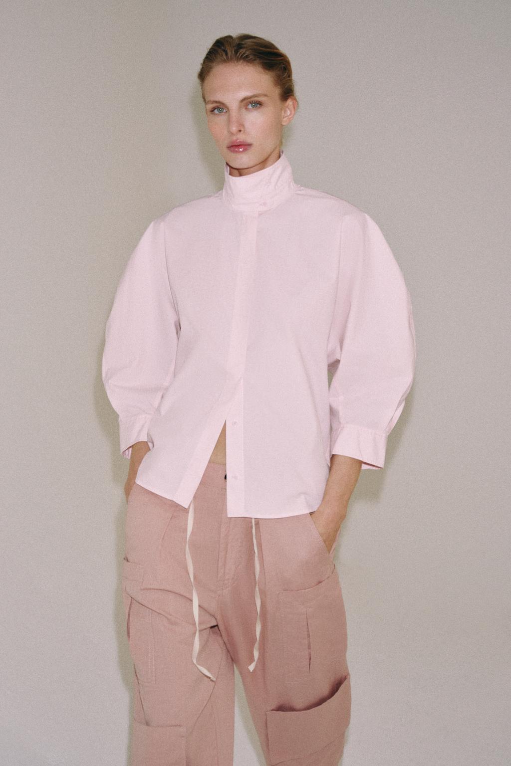 РУБАШКА С ОБЪЕМНЫМИ РУКАВАМИ ZW COLLECTION