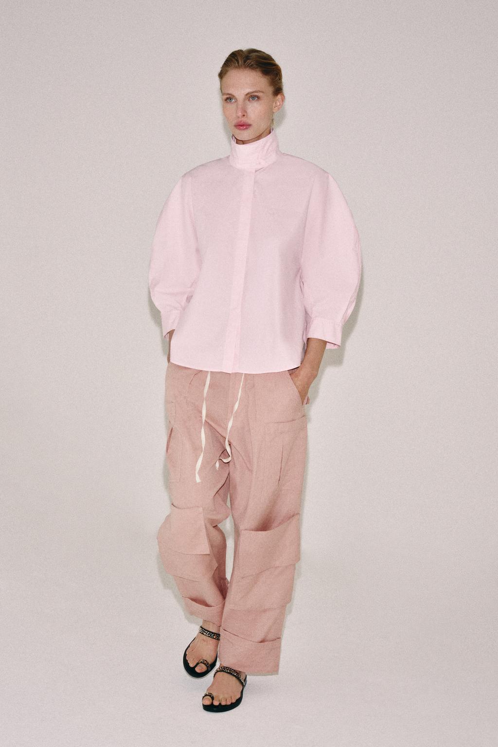 РУБАШКА С ОБЪЕМНЫМИ РУКАВАМИ ZW COLLECTION