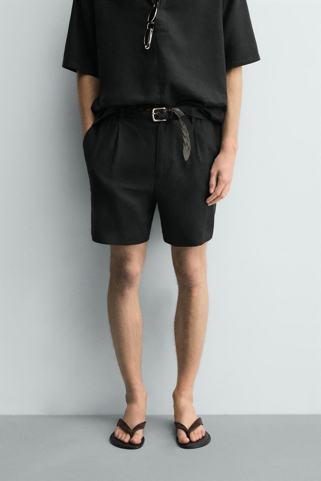 ШОРТЫ RELAXED FIT ИЗ ЛЬНА И ВИСКОЗЫ