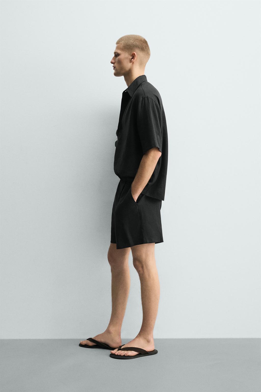 ШОРТЫ RELAXED FIT ИЗ ЛЬНА И ВИСКОЗЫ