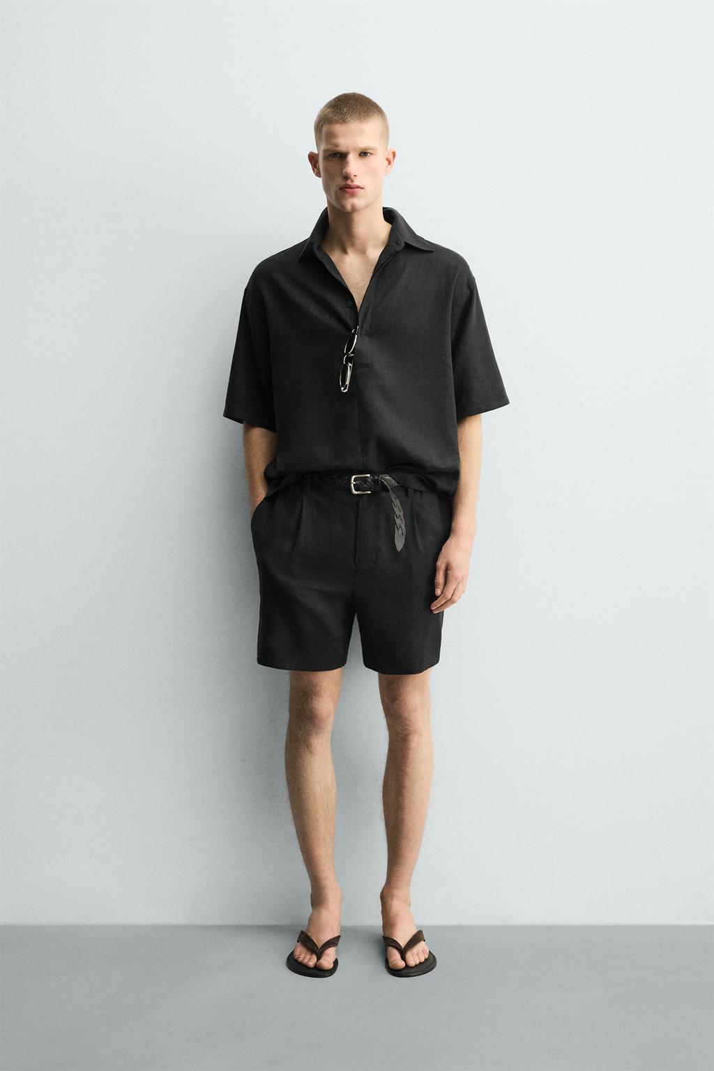 ШОРТЫ RELAXED FIT ИЗ ЛЬНА И ВИСКОЗЫ