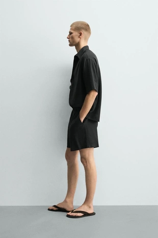 Шорты Relaxed Fit из льна и вискозы- Заказать в России