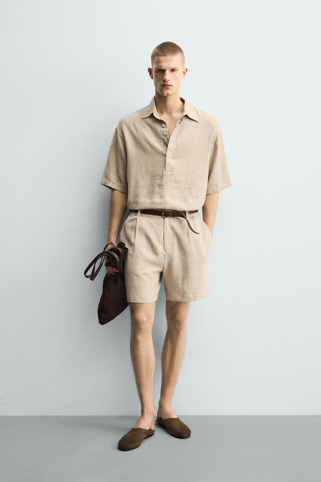 ШОРТЫ RELAXED FIT ИЗ ЛЬНА И ВИСКОЗЫ