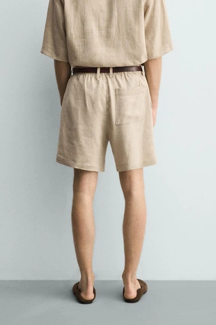 Шорты Relaxed Fit из льна и вискозы- Заказать в России