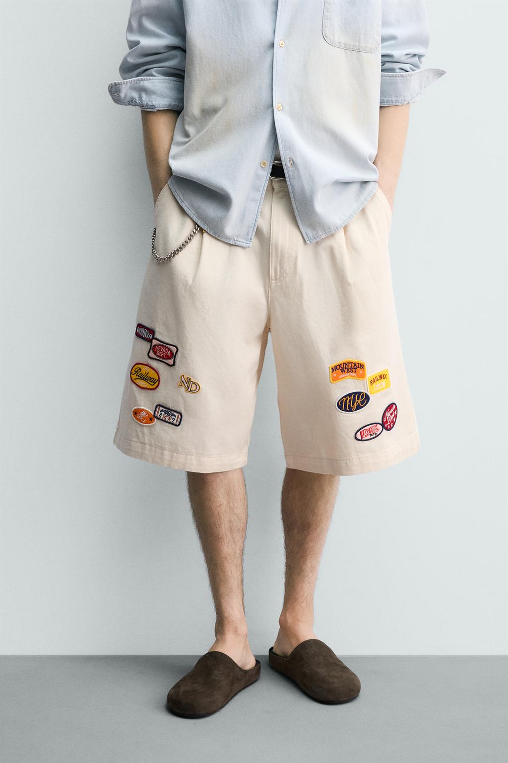БЕРМУДЫ BAGGY FIT С НАШИВКАМИ