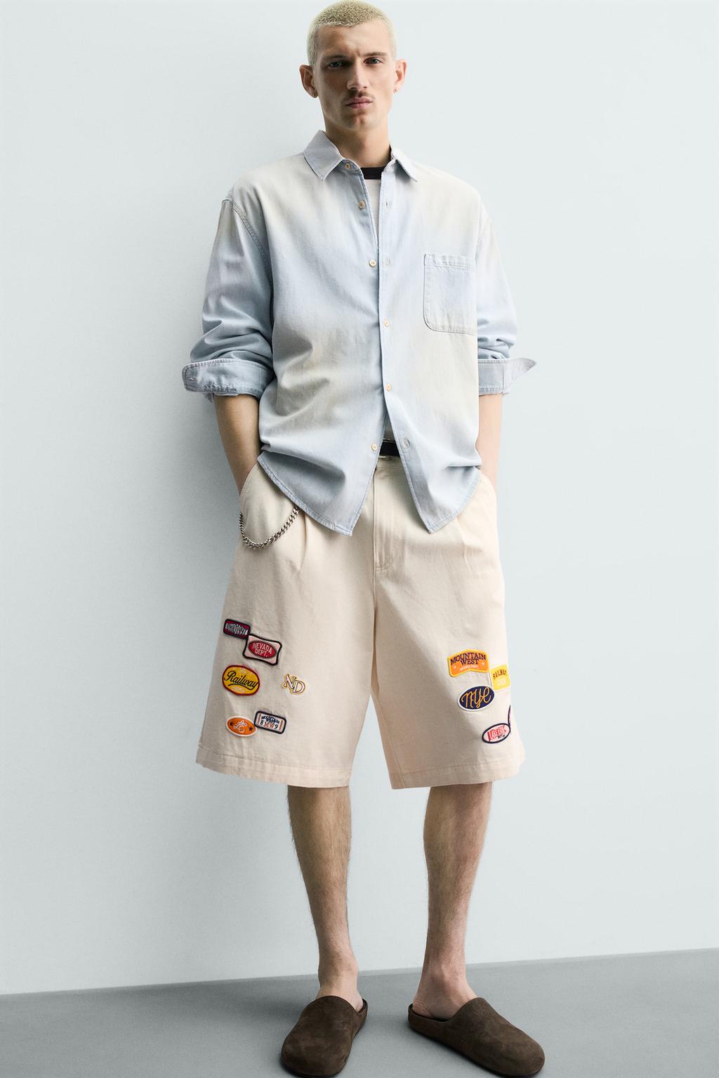 БЕРМУДЫ BAGGY FIT С НАШИВКАМИ