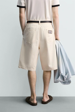 Бермуды Baggy Fit с нашивками- Заказать в России