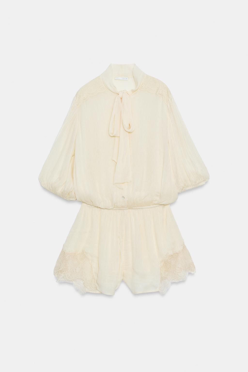 КОРОТКИЙ КОМБИНЕЗОН С КРУЖЕВОМ — ZW COLLECTION