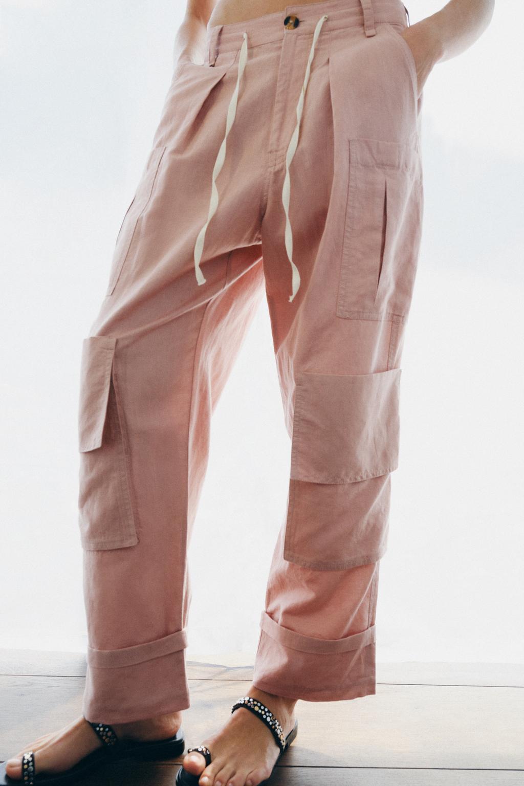 БРЮКИ КАРГО ИЗ СМЕСОВОГО ЛЬНА — ZW COLLECTION