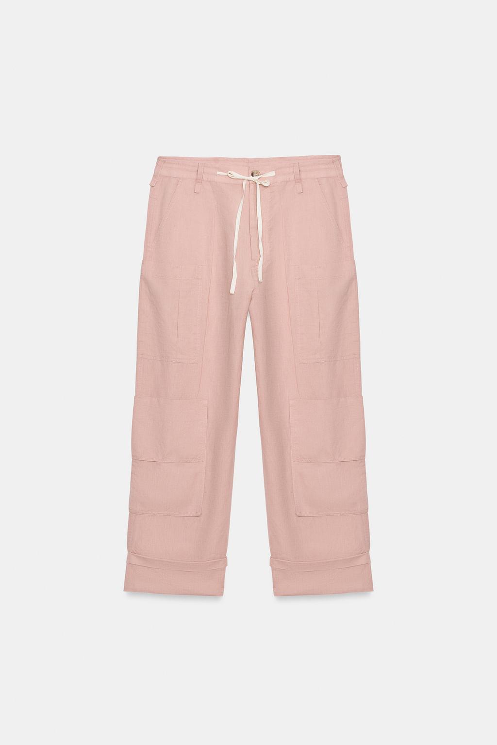 БРЮКИ КАРГО ИЗ СМЕСОВОГО ЛЬНА — ZW COLLECTION