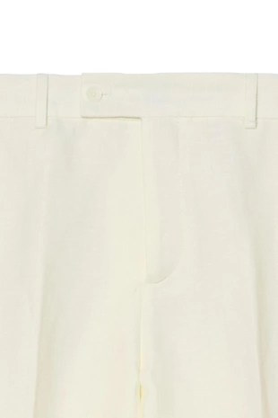 Брюки Relaxed Fit из льна и шерсти в елочку- Заказать в России