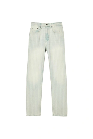 Light blue | 3991/399/406 - Zara Джинсы прямого кроя «ёлочка»