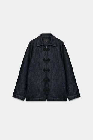 Джинсовая куртка с навесными петлями — коллекция Zara «Zw»- Заказать в России