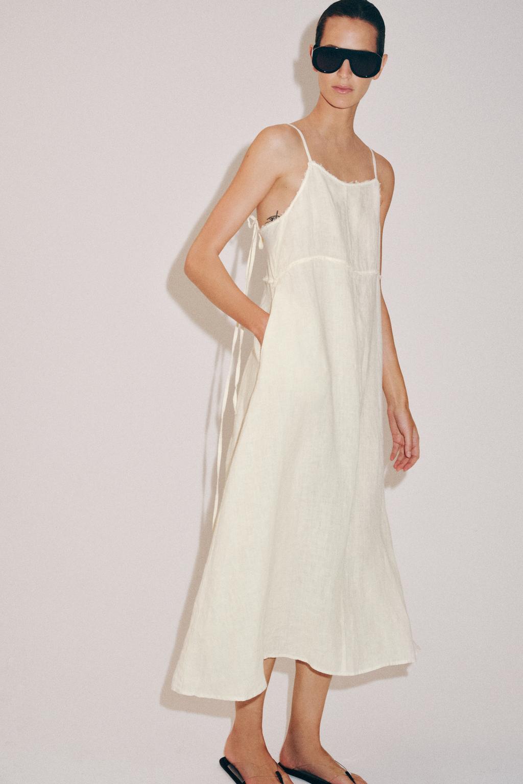 ПЛАТЬЕ МИДИ ИЗ 100% ЛЬНА — коллекция Zara «ZW»