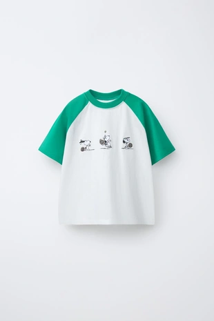 Футболка реглан с вышивкой Snoopy Peanuts™- Заказать в России