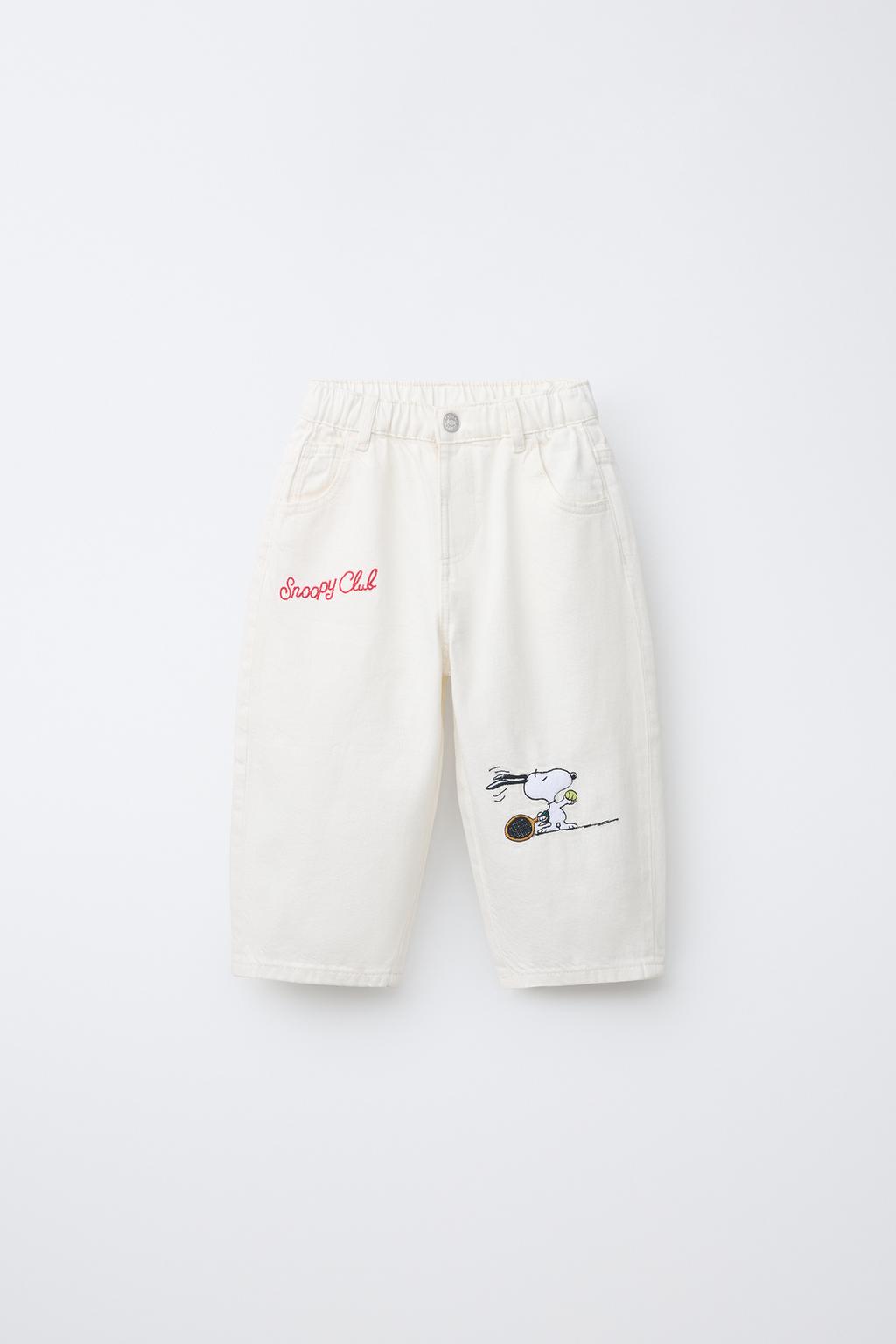 СВОБОДНЫЕ БРЮКИ ИЗ САРЖИ С ВЫШИВКОЙ SNOOPY PEANUTS™