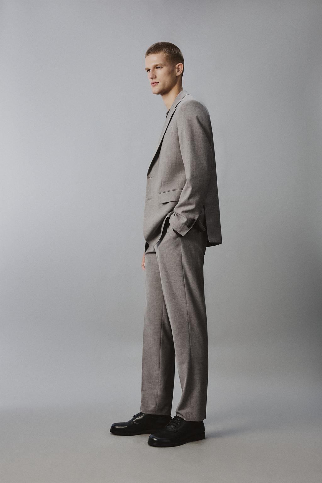 КОСТЮМНЫЕ БРЮКИ REGULAR FIT ИЗ РЕЛЬЕФНОЙ ТКАНИ