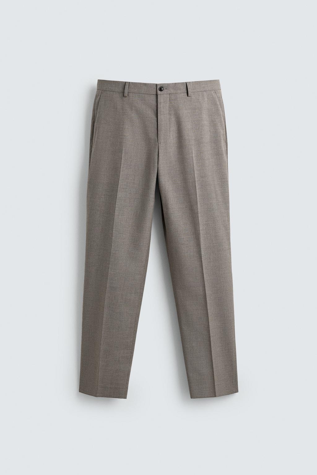 КОСТЮМНЫЕ БРЮКИ REGULAR FIT ИЗ РЕЛЬЕФНОЙ ТКАНИ