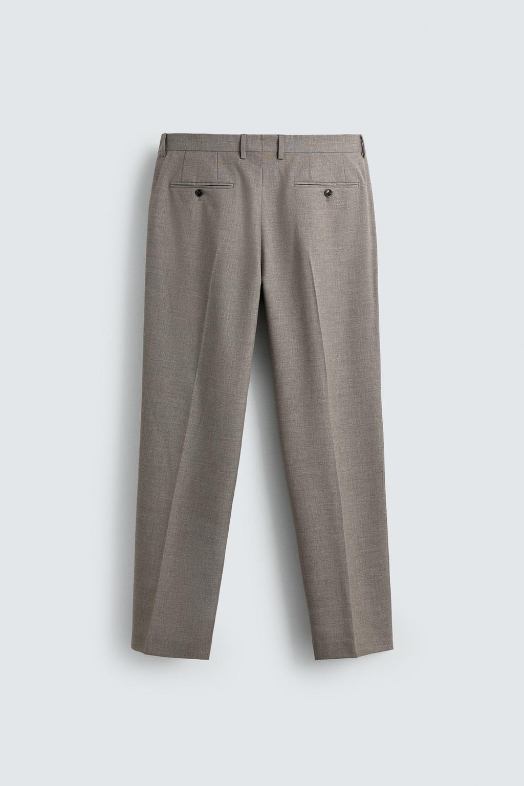 КОСТЮМНЫЕ БРЮКИ REGULAR FIT ИЗ РЕЛЬЕФНОЙ ТКАНИ