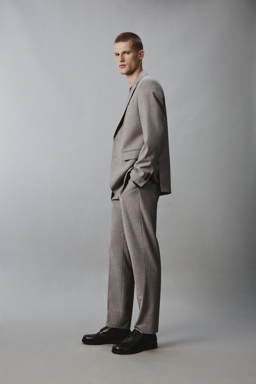 КОСТЮМНЫЙ ПИДЖАК REGULAR FIT ИЗ РЕЛЬЕФНОЙ ТКАНИ