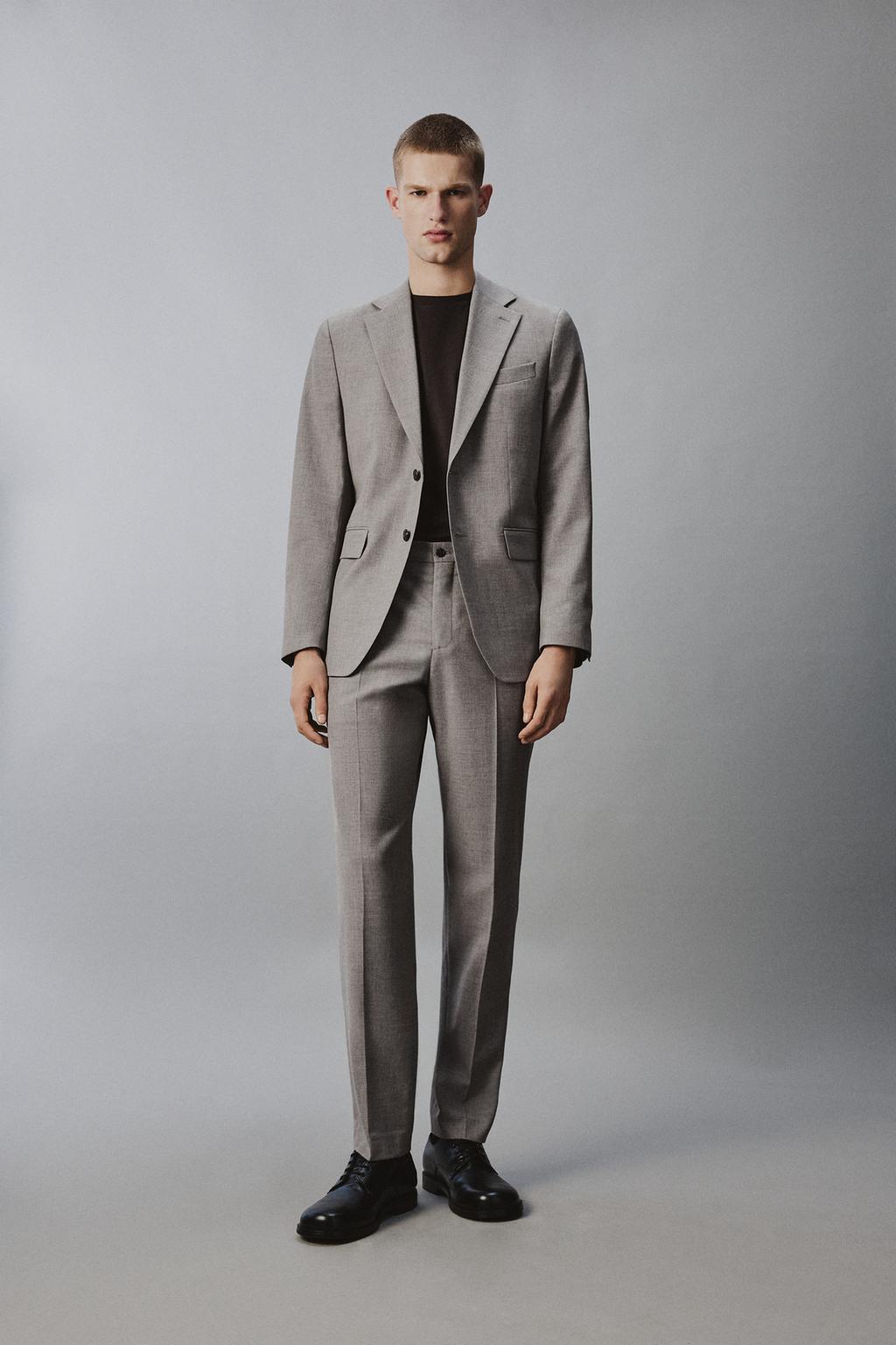 КОСТЮМНЫЙ ПИДЖАК REGULAR FIT ИЗ РЕЛЬЕФНОЙ ТКАНИ
