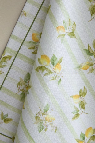 Green | 9257/026/500 - Zara Набор хлопковых полотенец для чая с лимонным принтом (набор из 2)