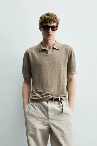 Поло Regular Fit из 100% льна