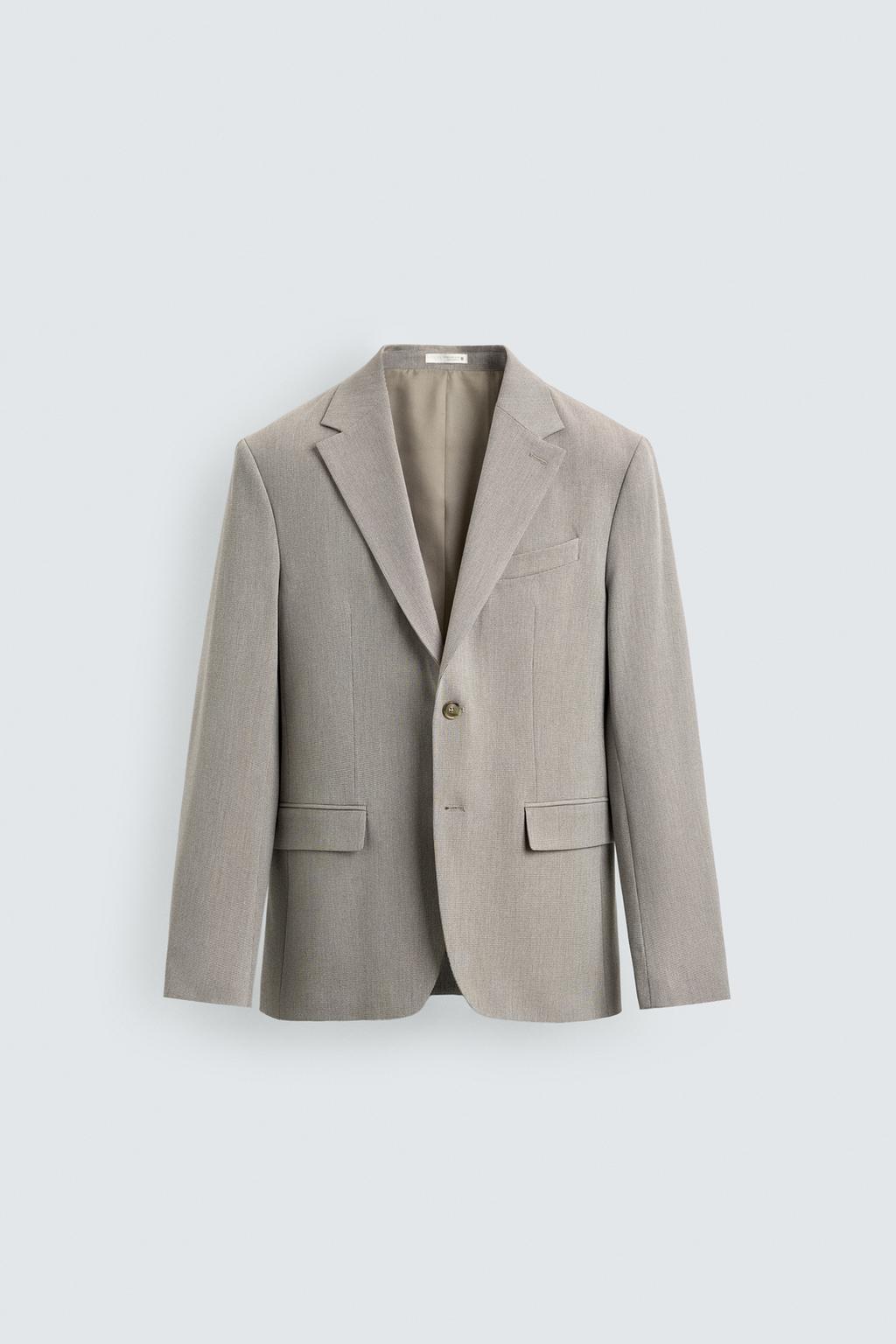 КОСТЮМНЫЙ БЛЕЙЗЕР REGULAR FIT ИЗ РЕЛЬЕФНОЙ ТКАНИ