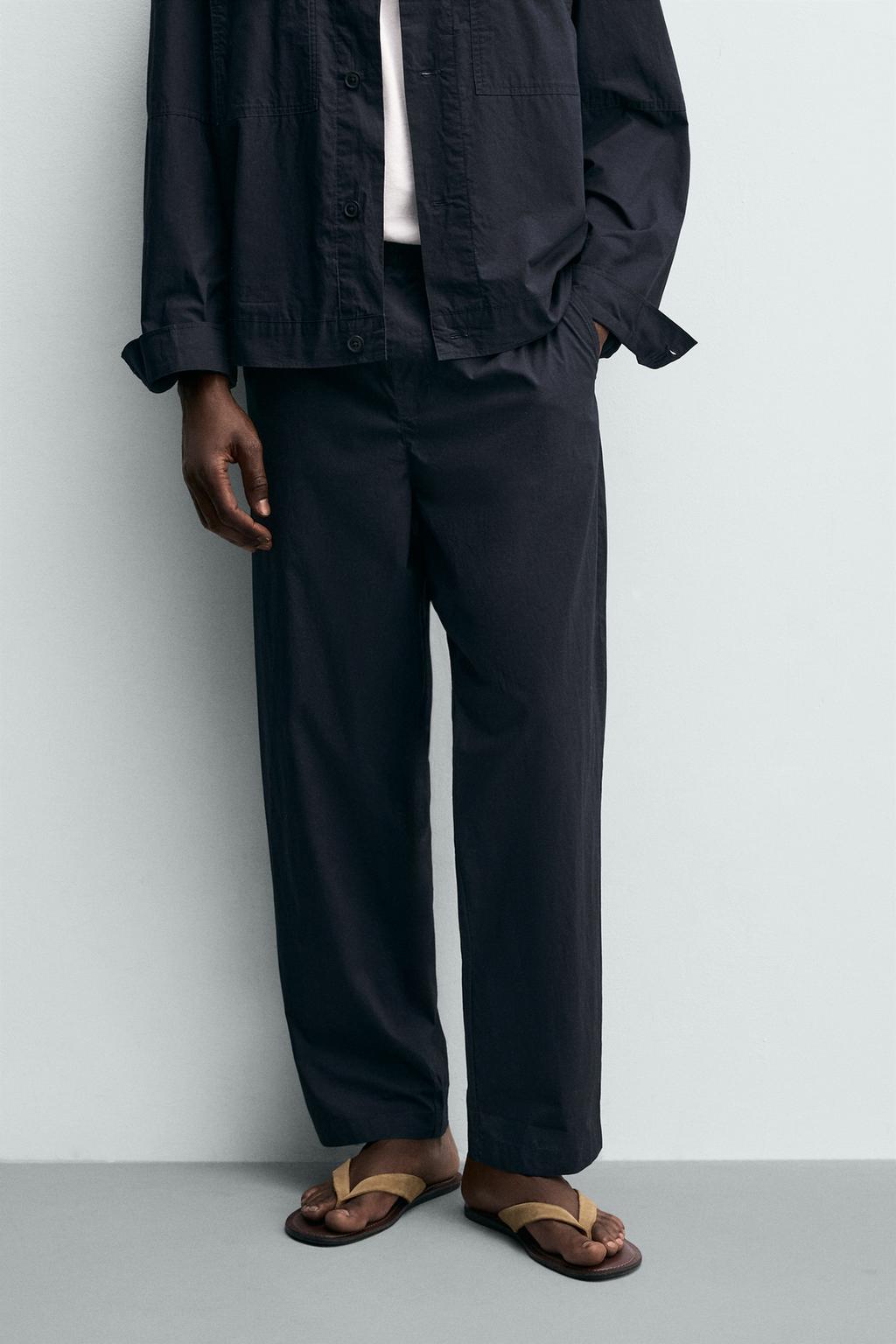 БРЮКИ STRAIGHT FIT ИЗ ПОПЛИНА