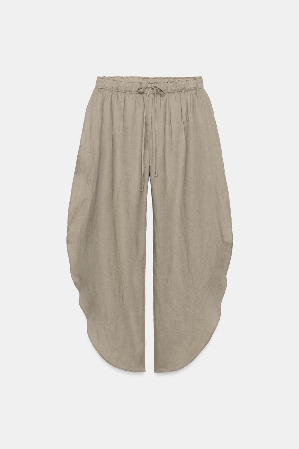 БРЮКИ ИЗ 100% ЛЬНА С РАЗРЕЗАМИ — ZW COLLECTION