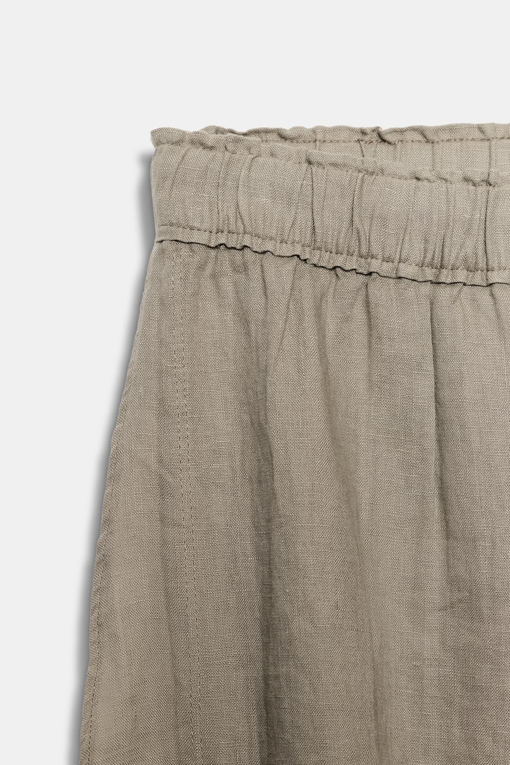 БРЮКИ ИЗ 100% ЛЬНА С РАЗРЕЗАМИ — ZW COLLECTION