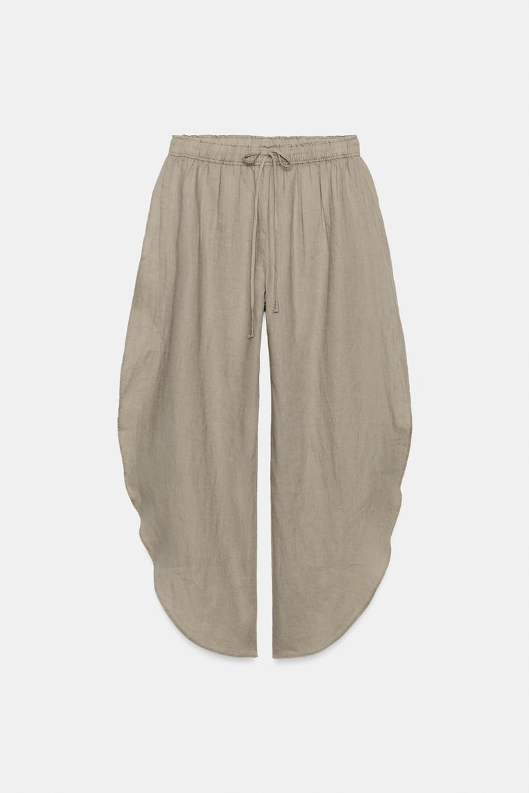 БРЮКИ ИЗ 100% ЛЬНА С РАЗРЕЗАМИ — коллекция Zara «ZW»
