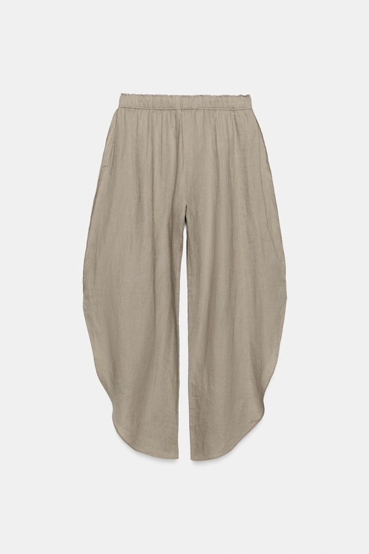 БРЮКИ ИЗ 100% ЛЬНА С РАЗРЕЗАМИ — коллекция Zara «ZW»