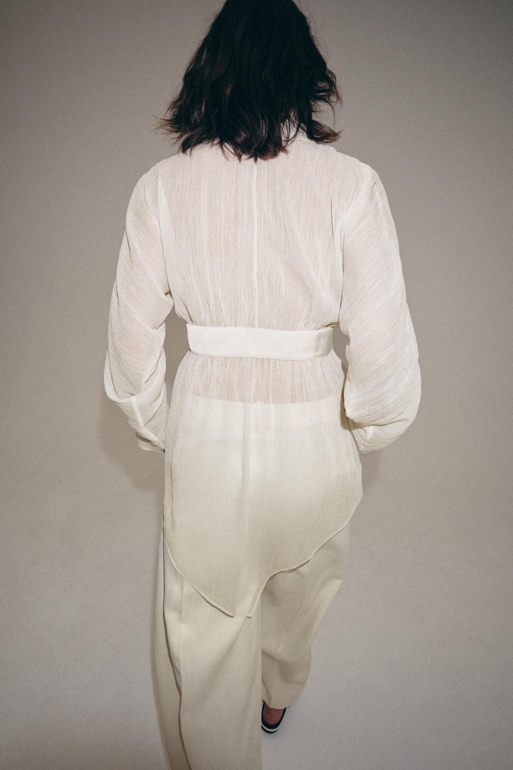 БЛУЗА ИЗ ЖОРЖЕТА С КРУЖЕВОМ — ZW COLLECTION