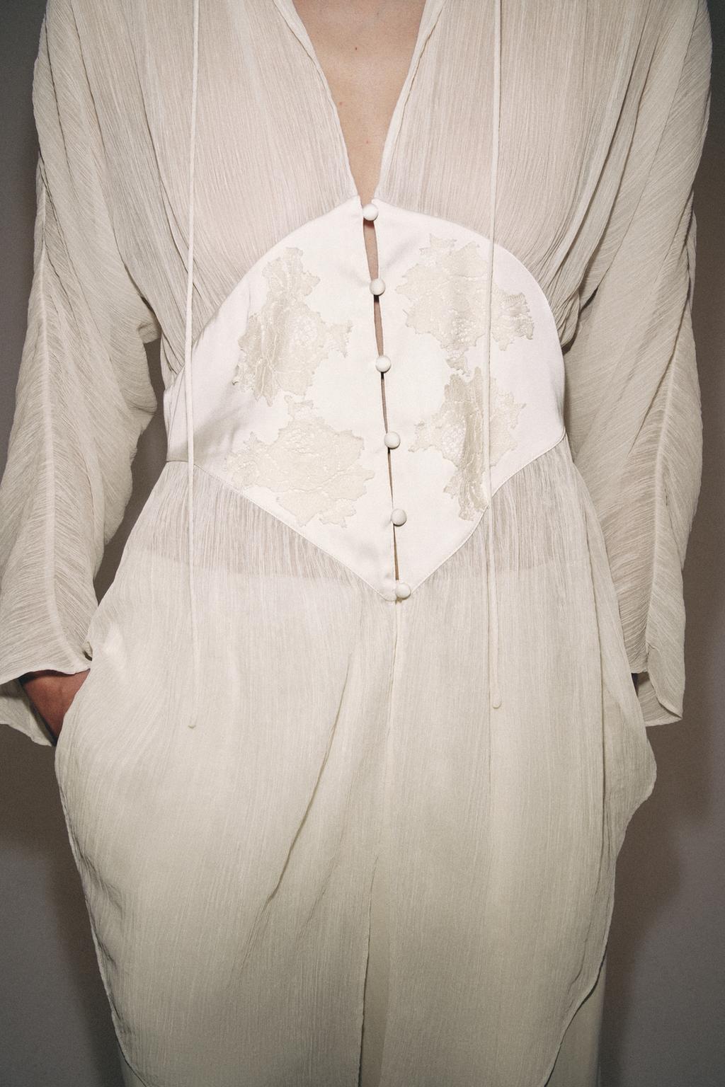 БЛУЗА ИЗ ЖОРЖЕТА С КРУЖЕВОМ — ZW COLLECTION