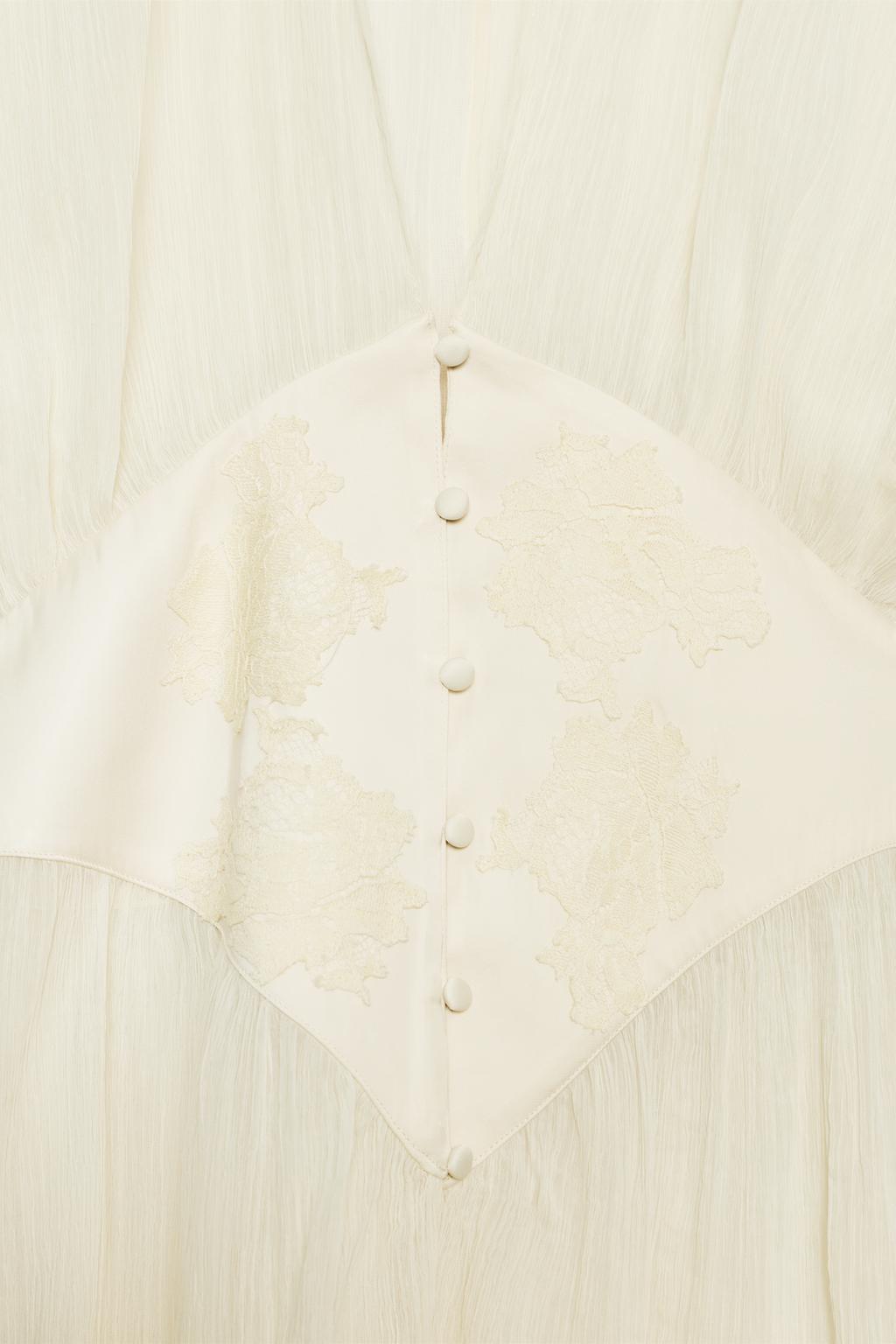 БЛУЗА ИЗ ЖОРЖЕТА С КРУЖЕВОМ — ZW COLLECTION