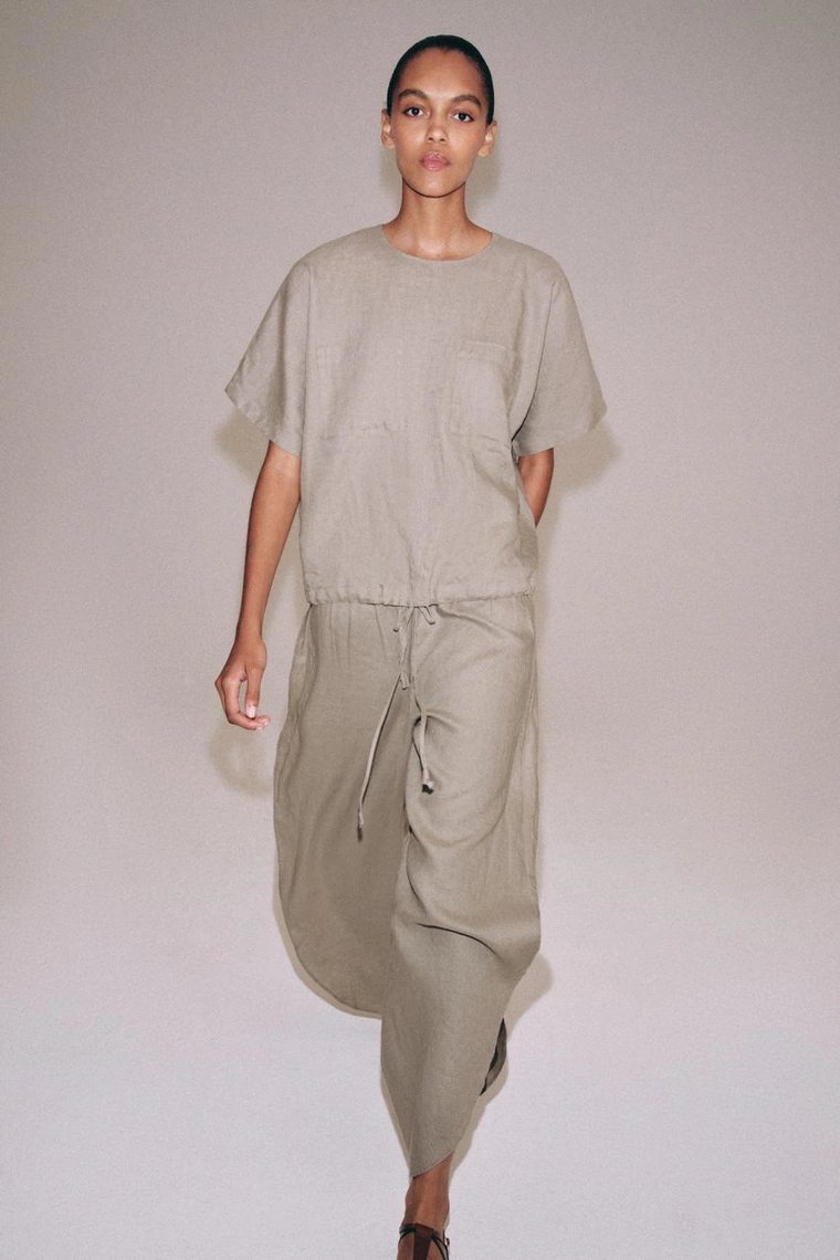 ТОП ИЗ 100% ЛЬНА НА ШНУРКАХ — коллекция Zara «ZW»