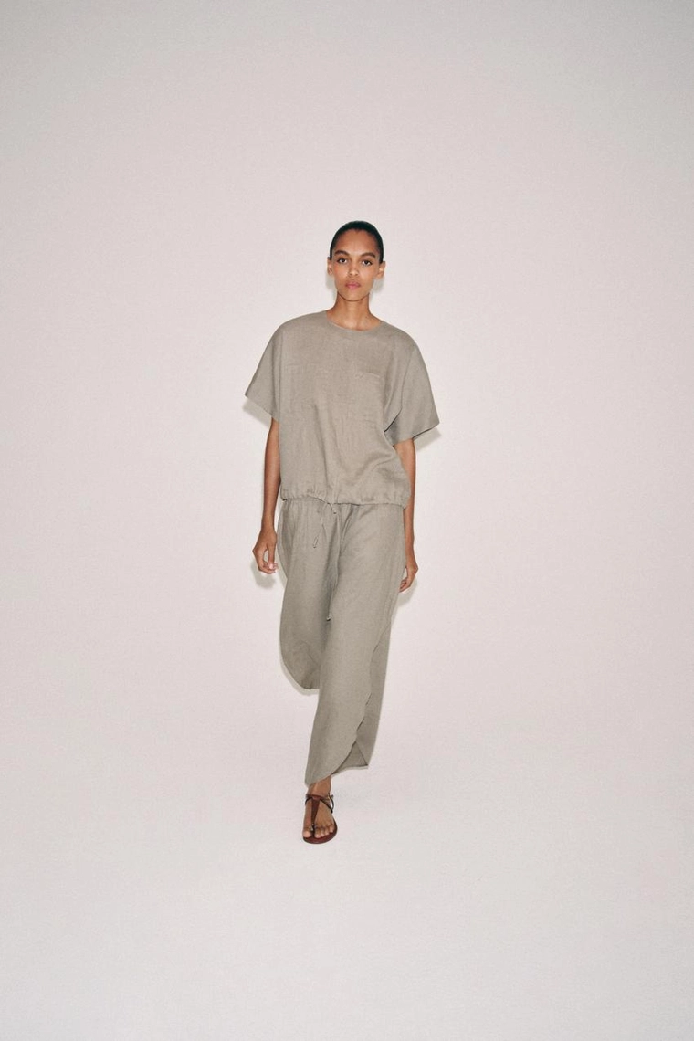 ТОП ИЗ 100% ЛЬНА НА ШНУРКАХ — коллекция Zara «ZW»