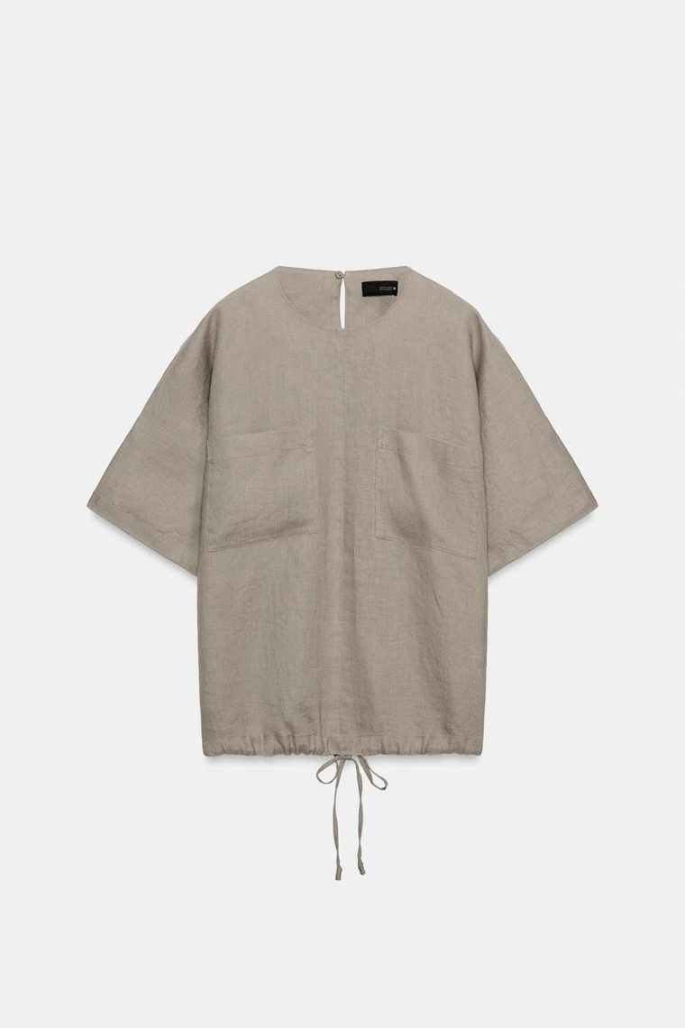 ТОП ИЗ 100% ЛЬНА НА ШНУРКАХ — коллекция Zara «ZW»